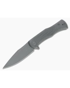 WE Knives Primoris Gray Stonewashed 20CV Gray Titanium Frame Lock Flipper WE20047A-1 - WE-WE20047A-1 1