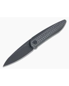 WE Knives Black Void Opus Black Stonewashed 20CV Carbon Fiber Titanium Front Flipper 2010V-1 - WE-2010V-1 1