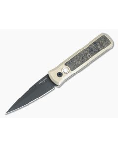 Protech Godson Bronze Aluminum Handle FatCarbon Inlay Black DLC Spear Point Automatic 2023GS-002 - PT-2023GS-002 1