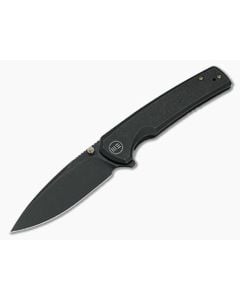 WE Knives Subjugator Black Stonewashed 20CV Black Titanium Frame Lock Flipper WE21014C-5 - WE-WE21014C-5 1