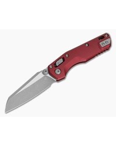 Microtech MSI Mini RAM-LOK Merlot Red Fluted Aluminum M390MK Apocalyptic Folding Knife (3.19" Blade) 210M-10APFLMR - MT-210M-10APFLMR 1