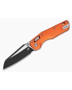 Microtech MSI Mini RAM-LOK Orange Fluted Aluminum M390MK Black Folding Knife (3.19" Blade) 210M-1FLOR - MT-210M-1FLOR 1