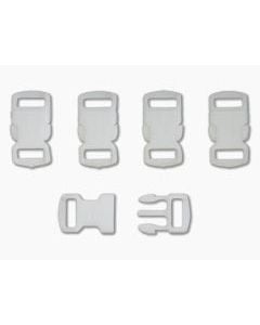 3/8" White Side Release Buckle - 5 Pack - AC-229W 1