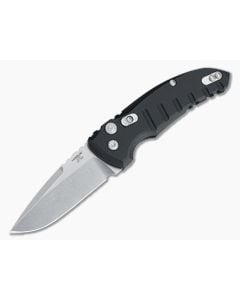 Hogue A01 MicroSwitch Tumbled Drop Point Black Aluminum - HO-24110 1