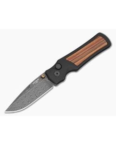 Hogue Saxum Damascus Kingwood Button Lock Folding Knife (2.80") 24690-LIM - HO-24690-LIM 1
