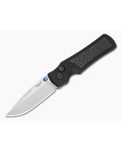 Hogue Saxum MagnaMax Stonewash Carbon Fiber Button Lock Folding Knife (2.80") 24691-LIM - HO-24691-LIM 1