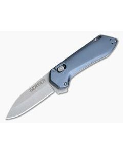 Gerber Highbrow Compact Urban Blue Stonewashed Plain Assisted Flipper 30-001520N - GB-30-001520N 1