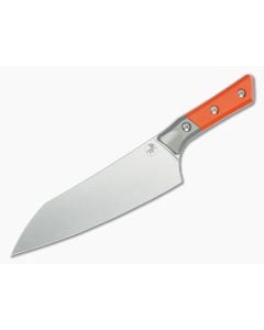 Microtech Chef's Knife Ember Orange G10 Titanium Bolster Stonewash - MT-3000B-10EM 1