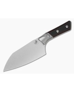 Microtech Santoku 6" Black Cherry G10 Bead Blasted Titanium Bolster M390MK Stonewash Kitchen Knife (6.00" Blade) 3200B-10BC - MT-3200B-10BC 1