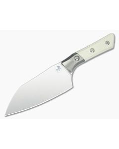 Microtech Santoku 6" Ivory White G10 Titanium Bolster Stonewash - MT-3200B-10IV 1