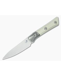 Microtech Paring Knife Ivory White G10 Titanium Bolster Stonewash - MT-3500B-10IV 1