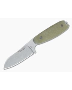 Bradford Guardian3.5 Sheepsfoot Stonewashed M390 3D Green Micarta Fixed Blade - BK-35SF-102-M390 1