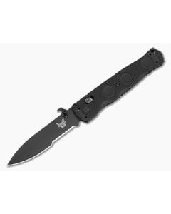 Benchmade Mini SOCP Folder Black G10 S30V Graphite Black Cerakote Partially Serrated AXIS Lock Knife (3.76" Blade) 393SBK - BM-393SBK 1
