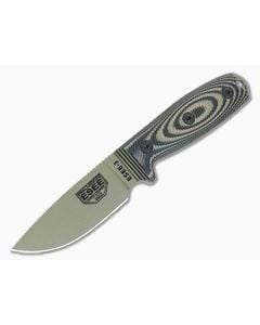 ESEE 3 Fixed Blade 3D Coyote & Black Textured G10 Dark Earth 1095 Drop Point Blade 3PMDE-005 - ESEE-3PMDE-005 1