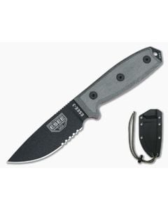 ESEE 3S Black Part Serrated Blade Black Sheath - ESEE-3S-B 1