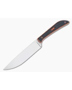 Lhotak Designs Scrap Knife Black Crosscut Canvas Micarta with Orange G10 Liner ATI 425 Drop Point Blade 4948 - CU-4948 1