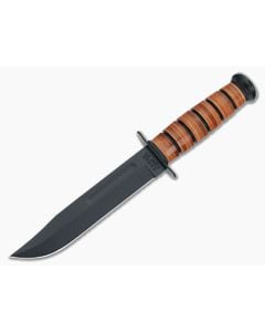 Kabar USMC Fighting Utility Knife Leather Handle MOLLE Sheath 5017 - KA-5017 1