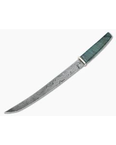 Bill Miller Custom Tanto Short Sword Curly Oak and 256-Layer Damascus - CU-5272 1