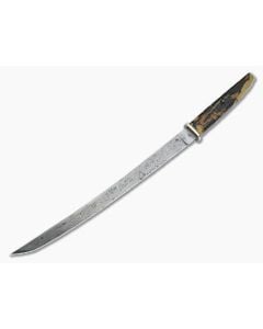 Bill Miller Custom Wakizashi Short Sword Micarta & Damascus - CU-5273 1