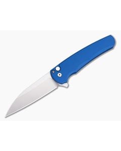 Protech Malibu Solid Blue Handle Satin Wharncliffe - PT-5300-LTD-BLUE 1