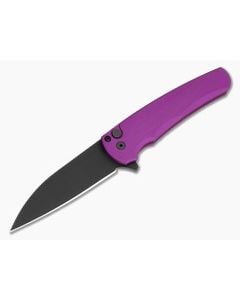 Protech Malibu Wharncliffe Purple Aluminum MagnaCut DLC Black Button Lock Flipper (3.25" Blade) 5303-PURPLE - PT-5303-PURPLE 1