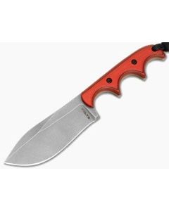 Alan Folts Custom Minimalist Nessmuk Red/Black G10 Tumbled CPM-154 EDC Fixed Blade Knife (2.98") - CU-5316 1