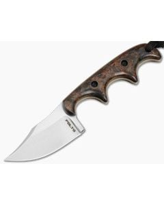 Alan Folts Custom Minimalist Bowie Copper FatCarbon Hand Rubbed CPM-154 EDC Fixed Blade Knife (2.06") - CU-5324 1