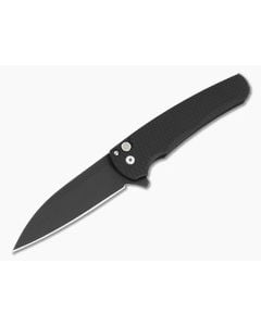 Protech Malibu Wharncliffe Black Dragon Scale Aluminum MagnaCut DLC Black Limited Edition Button Lock Flipper (3.25" Blade) 5336-LTD - PT-5336-LTD 1
