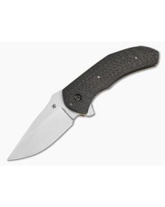 Aaron Frederick Lightning Strike Carbon Fiber Titanium Liner Lock Custom Flipper Knife (3.31") - CU-5338 1