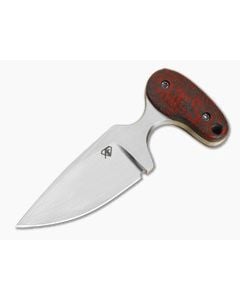 Aaron Frederick Red Black Carbon Fiber Drop Point Custom Push Dagger Fixed Blade Knife (2.12") - CU-5349 1
