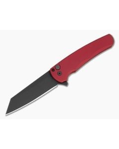 Protech Malibu Reverse Tanto Red Aluminum MagnaCut DLC Black Button Lock Flipper (3.25" Blade) 5403-RED - PT-5403-RED 1