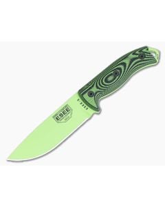 ESEE 5 Fixed Blade 3D Neon Green & Black Textured G10 Venom Green 1095 Drop Point Blade 5PVG-007 - ESEE-5PVG-007 1