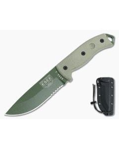 ESEE 5S Serrated OD Green with Black Kydex Sheath - ESEE-5S-OD-E 1