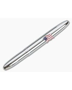 Fisher Space Pen American Flag Emblem Chrome Bullet Space Pen 600AF - FSP-600AF 1