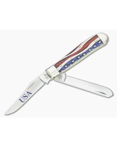 Case Mini Trapper Star Spangled Natural Bone Handle 64135 - CA-64135 1