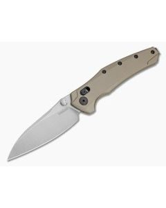 Kershaw Bareknuckle DuraLock Flat Dark Earth Aluminum MagnaCut Stonewash Folding Knife (3.50" Blade) 6777FDESW - KS-6777FDESW 1