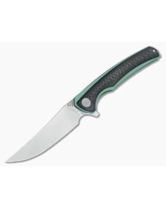 WE Knife Co 704CF-C Flipper Green Ti Rubbed Satin M390 - WE-704CF-C 1