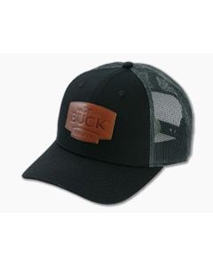 Buck Knives Leather Patch Black Mesh Snapback Hat - BU-89184 1