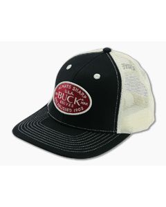 Buck Knives Felt Patch Black/Bone Mesh Snapback Hat - BU-89185 1