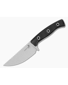Microtech Akris Black G10 Stonewash M390MK Tan Kydex Sheath Fixed Blade Knife (3.70" Blade) 95-10 BK-6 - MT-95-10BK-6 1