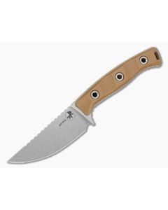 Microtech Akris Dark Earth Brown G10 M390MK Tan Kydex Sheath Fixed Blade Hunting Knife (3.70" Blade) 95-10DE-6 - MT-95-10DE-6 1
