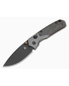 Vosteed Psyop 299 Black Micarta S35VN Black Stonewash Titanium Bolster Button Lock Folding Knife (2.99") - VSD-A2233 1