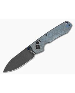 Vosteed Raccoon TiSlim Acid Wash Blue Titanium S35VN Black Stonewash Folding Knife (3.18" Blade) A4510 - VSD-A4510 1