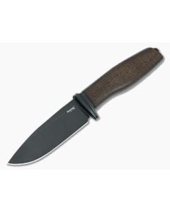 LionSteel Acha Natural Burlap Micarta Black M390 - LS-AH-B-BLN 1