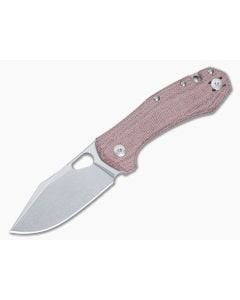 GiantMouse ACE Atelier "Mini Grand" Red Canvas Micarta Handle Stonewash Elmax Folder - GM-ATELIER-RED-CANVAS 1