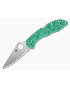 Spyderco Delica 4 Flat Ground VG10 Green FRN C11FPGR - SP-C11FPGR 1