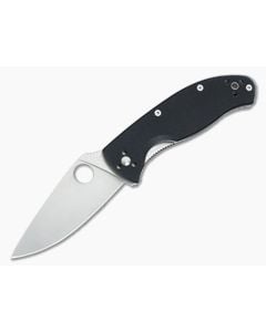 Spyderco Tenacious Satin Plain Edge Black G10 Liner Lock C122GP - SP-C122GP 1
