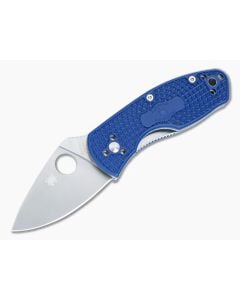 Spyderco Ambitious Lightweight Liner Lock Folder Blue FRN Handles Plain Edge S35VN Leaf Blade C148PBL - SP-C148PBL 1