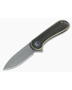 CIVIVI Mini Elementum Brass Frame Lock Flipper Knife C18062Q-1 - CV-C18062Q-1 1