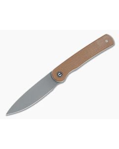 CIVIVI Stylum Brown Canvas Micarta Detent Slip Joint Front Flipper C20010B-A - CV-C20010B-A 1